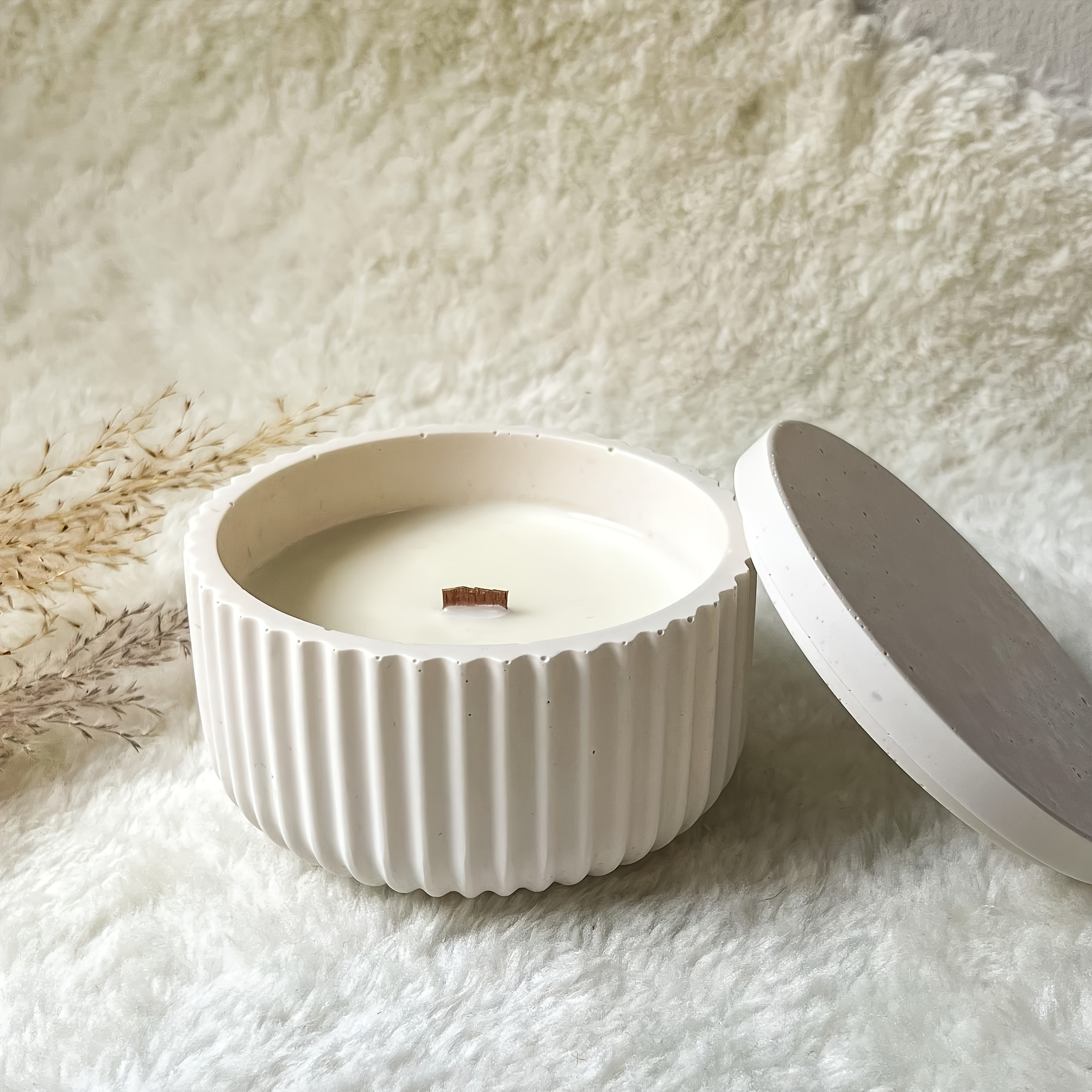Ceramic Candle Vessel - Resin Mold 4pcs (Jar + Lid)