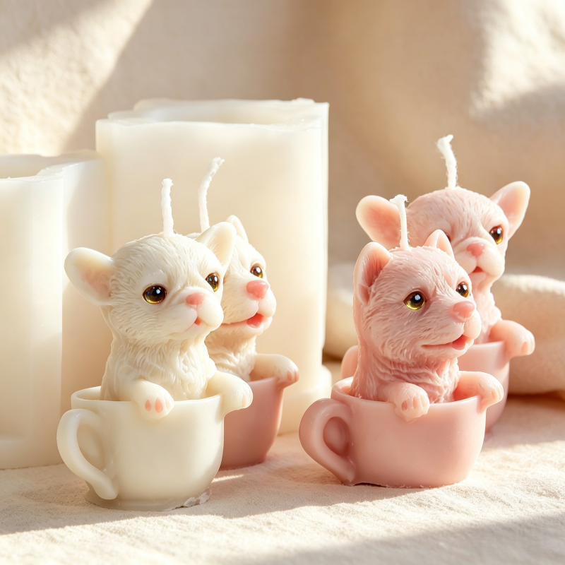 Cute Dog Cup Shaped Silicone M - Ceramic Candle Vessel avis et prix