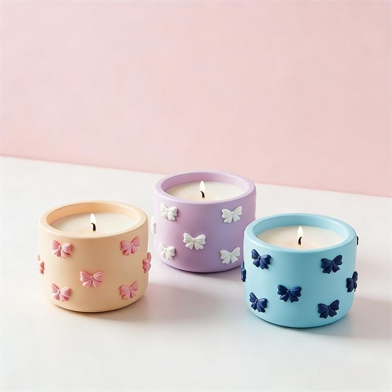 Mini Bowknot Round Plaster Gyp - Ceramic Candle Vessel avis et prix