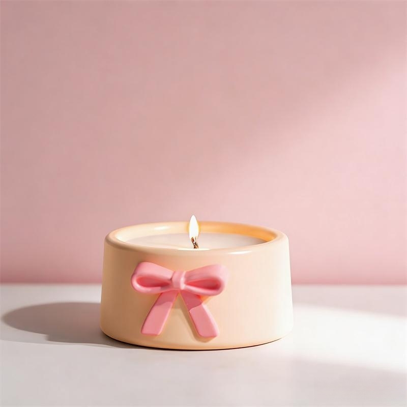 Mini Bowknot Round Plaster Gyp - Ceramic Candle Vessel avis et prix