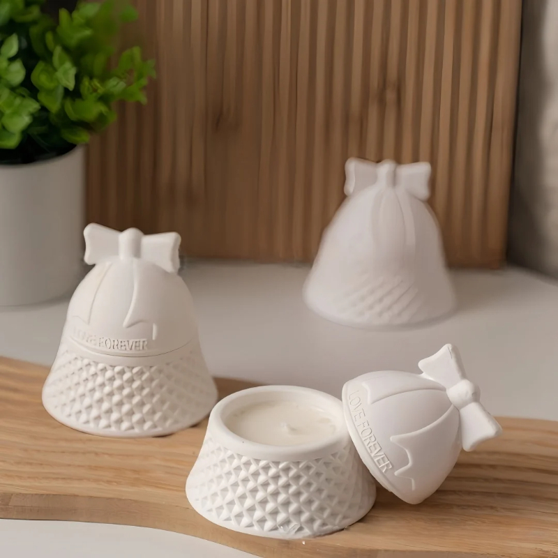 Christmas Bell Shaped Silicone - Ceramic Candle Vessel avis et prix
