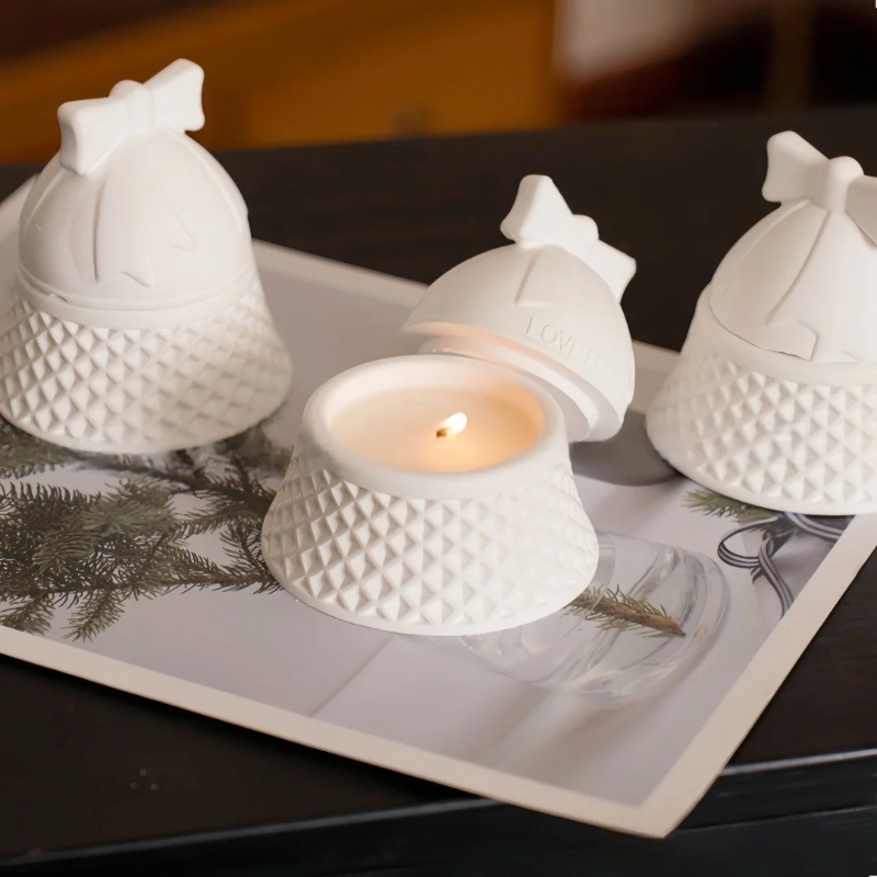 Christmas Bell Shaped Silicone - Ceramic Candle Vessel avis et prix