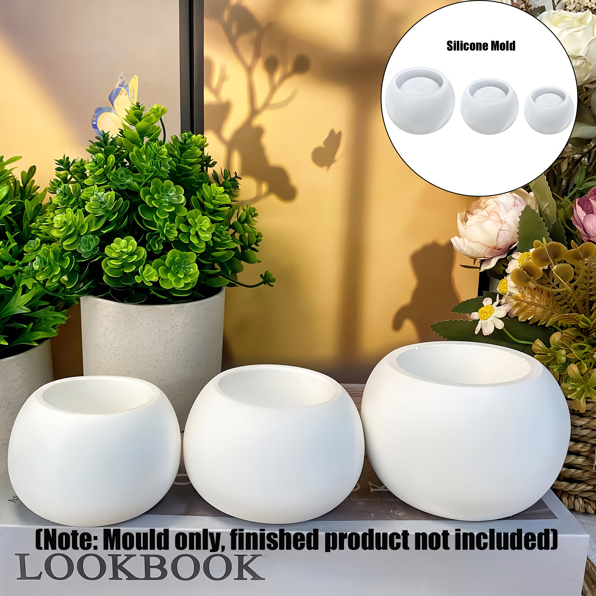3pcs-Round Flower Pot Silicone - Ceramic Candle Vessel avis et prix