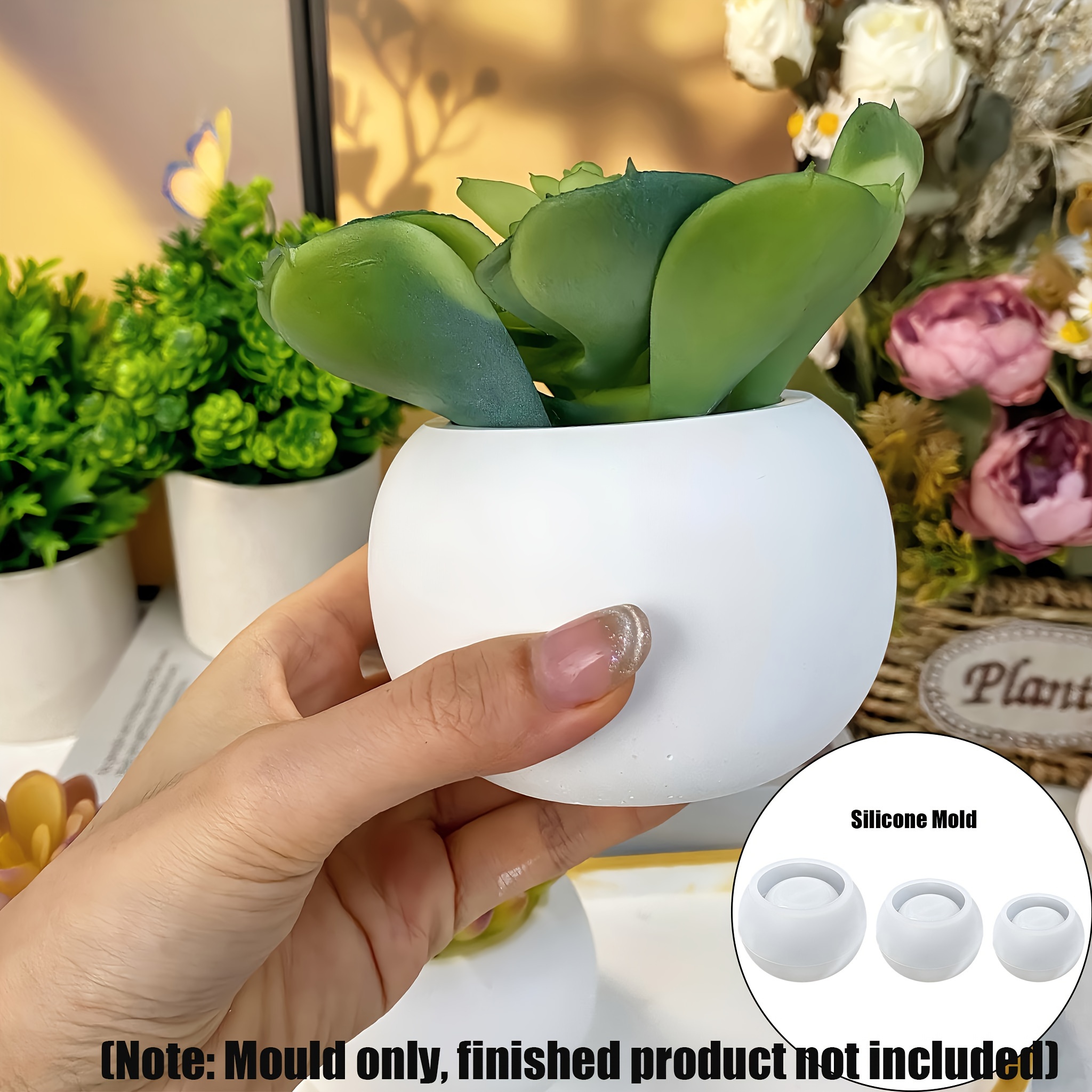 3pcs-Round Flower Pot Silicone - Ceramic Candle Vessel avis et prix