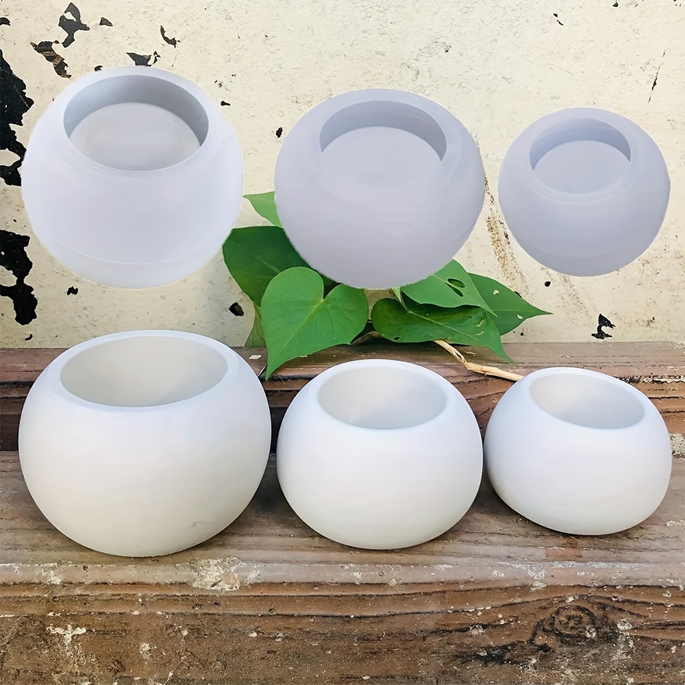 3pcs-Round Flower Pot Silicone - Ceramic Candle Vessel avis et prix