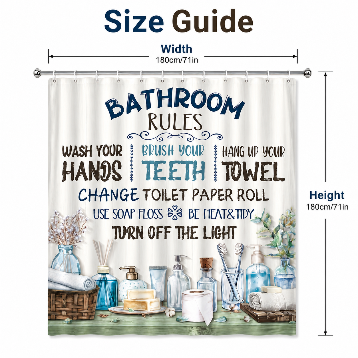 Bathroom Rules Shower Curtain  - Interior Design Rules avis et prix