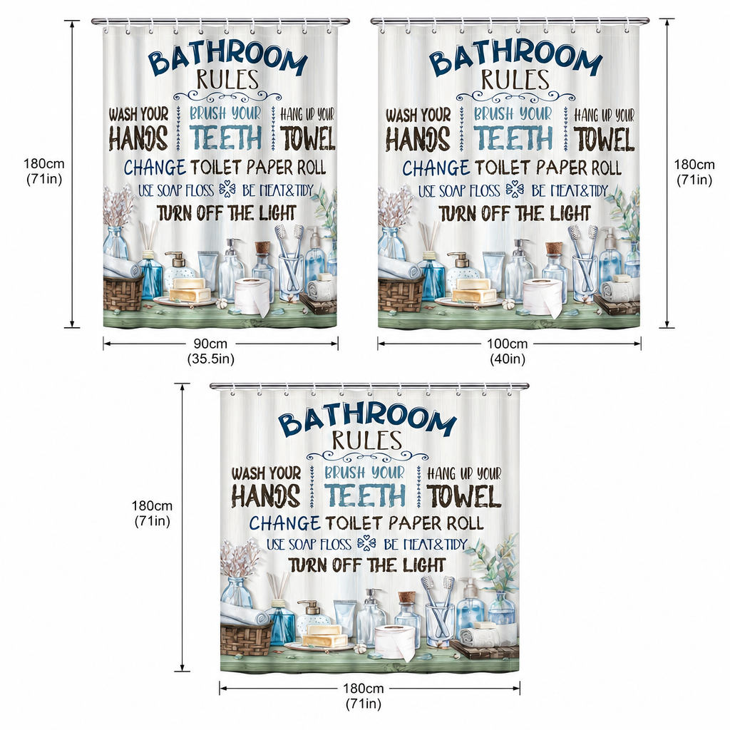 Bathroom Rules Shower Curtain  - Interior Design Rules avis et prix