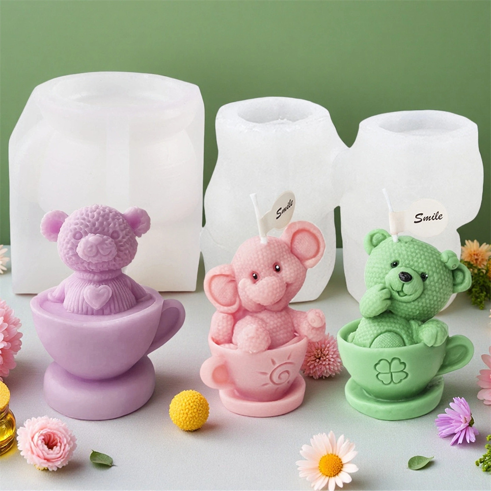 Teddy Bear in Cup Silicone Mol - Ceramic Candle Vessel avis et prix