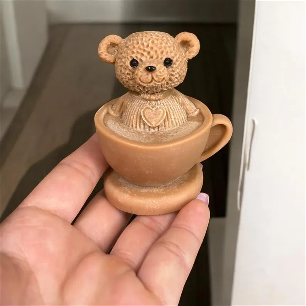 Teddy Bear in Cup Silicone Mol - Ceramic Candle Vessel avis et prix