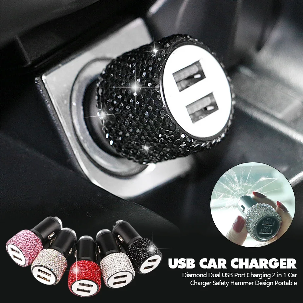 Bling USB Car Charger 5V 2.1A  - Interior Design Texture avis et prix